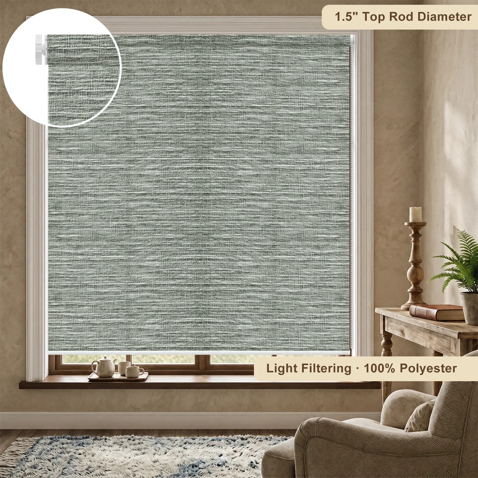 Diffused Light Filtering Pro No-Drill Roller Shade (A133)