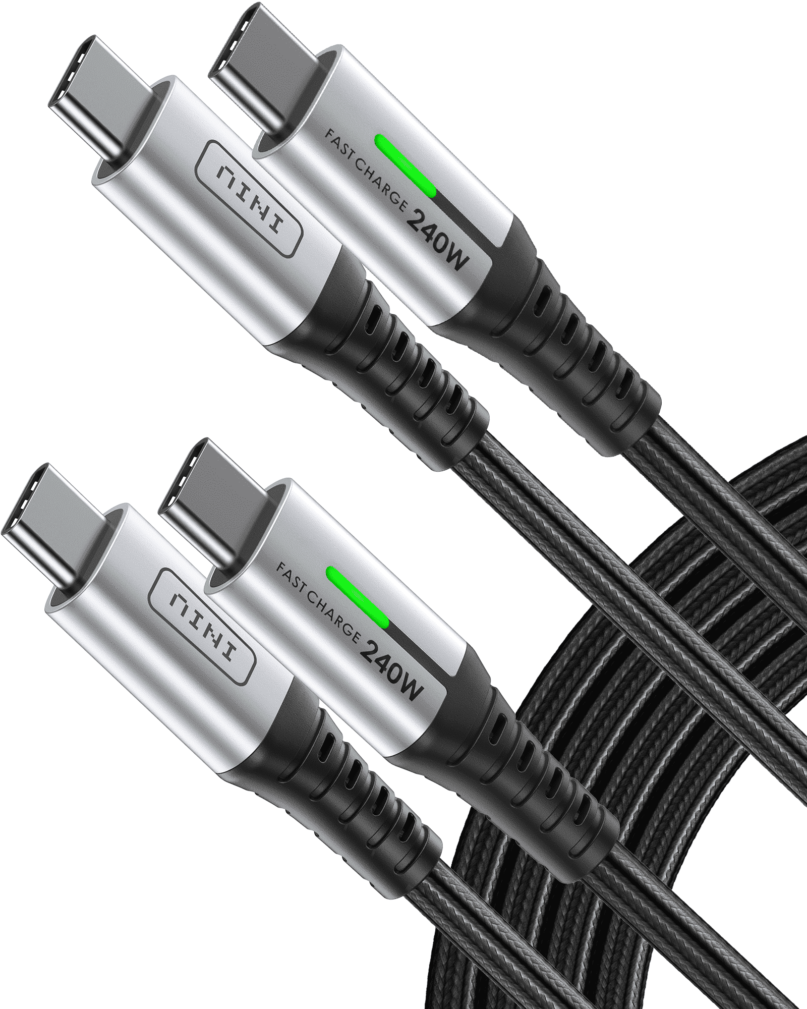 INIU 240W Fast Charging USB-C Cables (2-Pack)