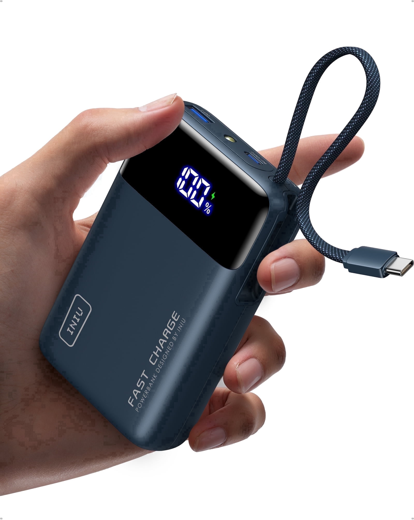 INIU 20000mAh Power Bank with Built-in Cables