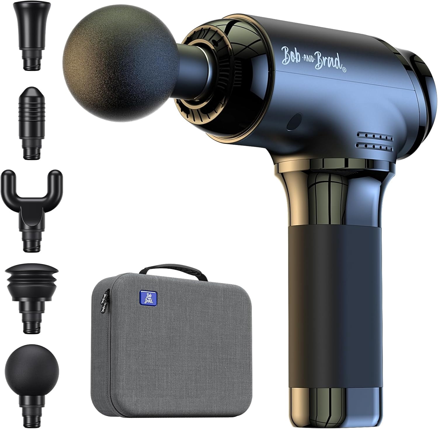 Bob and Brad T2 Massage Gun, Deep Tissue Percussion Muscle Massager for Back Neck, Upgraded 4000 mah Battery, Handheld Electric Back Massager for Athletes Pain Relief, FSA and HSA Eligible