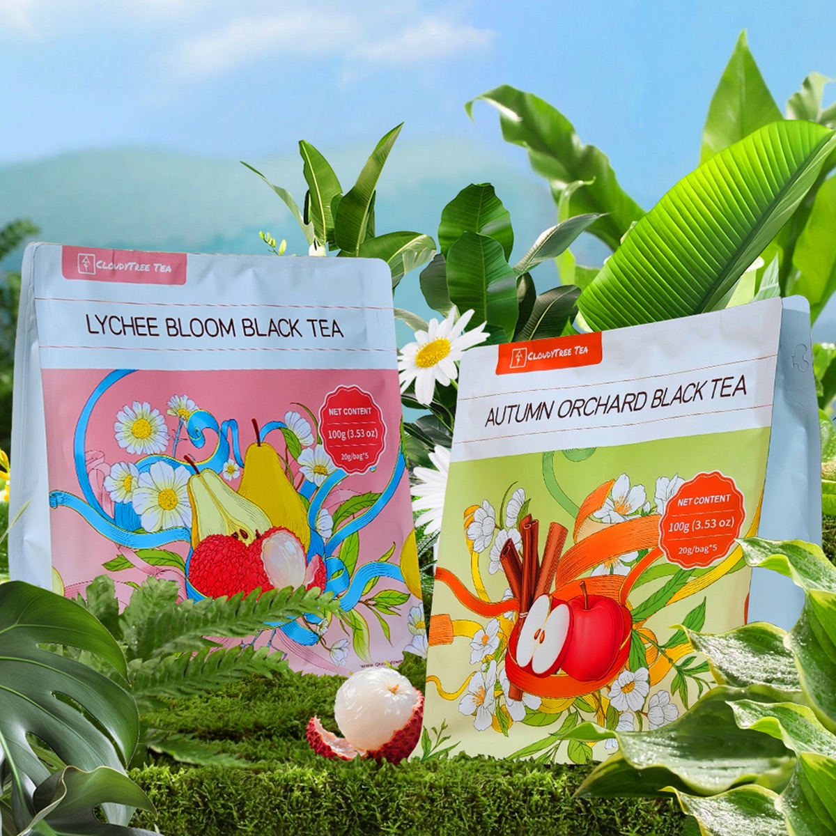 Fruit Black Tea Double Flavor Pack - Tea Only (2 Packs)